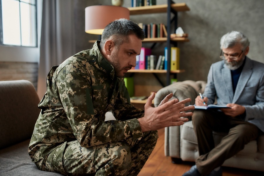 a veteran with addiction seeking treatment