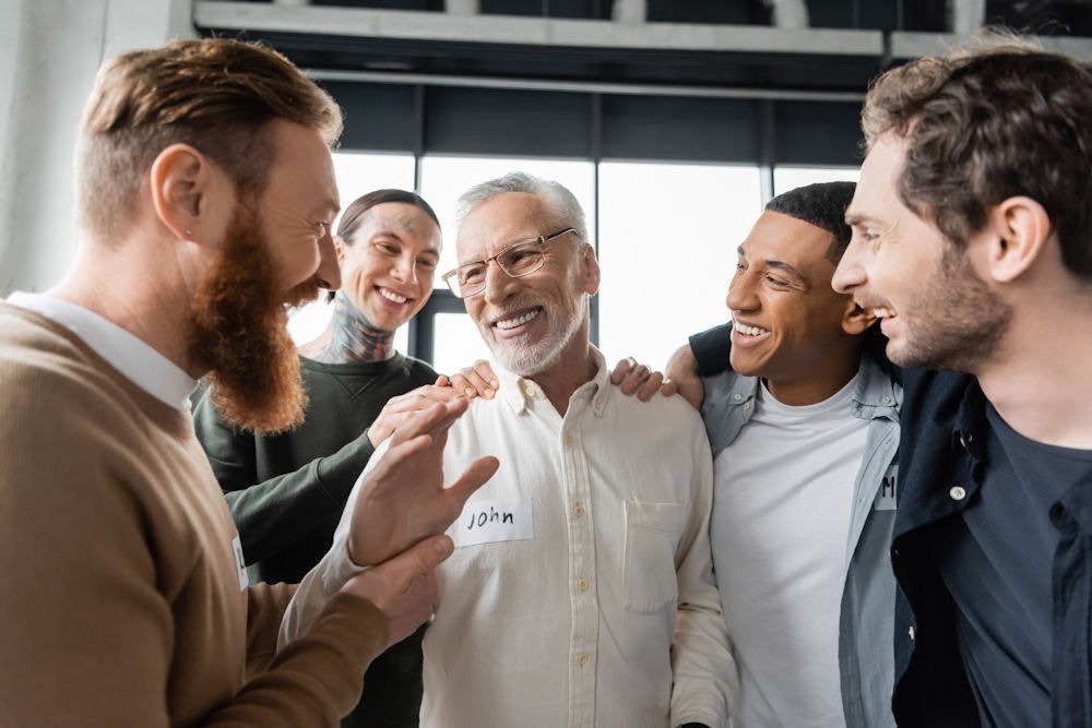 group of happy men