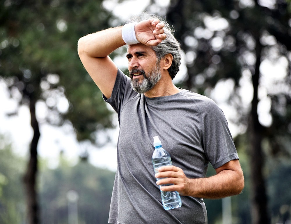 man outdoors exercising